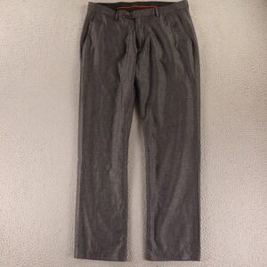XIOS Pants Mens 32x30 Gray Heathered Polyester Slim Fit Stretch Zip Pocket